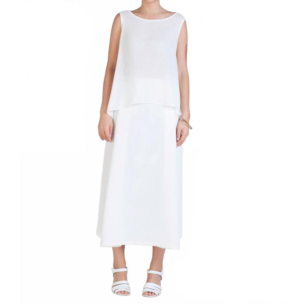 NEW KAAREM stream midi skirt in white